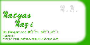 matyas mazi business card